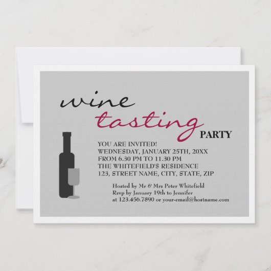 Invitation Dégustation de vin (Devant)
