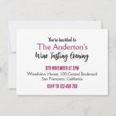 Invitation Dégustation de vin (Devant)