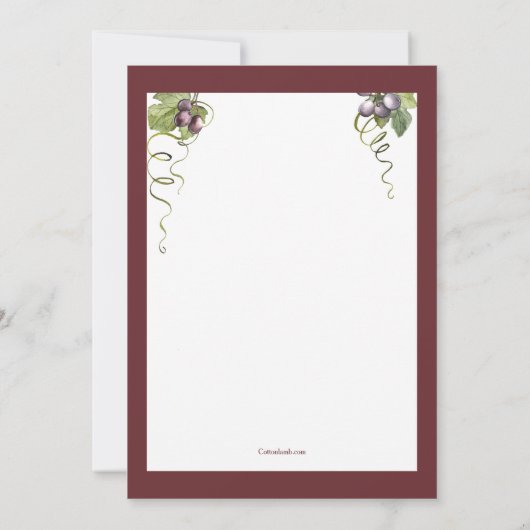 Invitation Dégustation de vin (Dos)