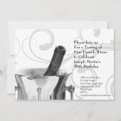 Invitation Dégustation de vin 50e anniversaire Fête Élégante  (Dos)