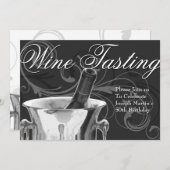 Invitation Dégustation de vin 50e anniversaire Fête Élégante  (Devant / Derrière)