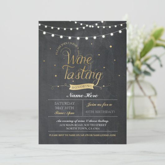 Invitation Dégustation de vin Anniversaire Déclenche N'IMPORT (Debout devant)