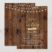 Invitation Dégustation de vin Anniversaire Fête Bois N'IMPORT (Devant / Derrière)