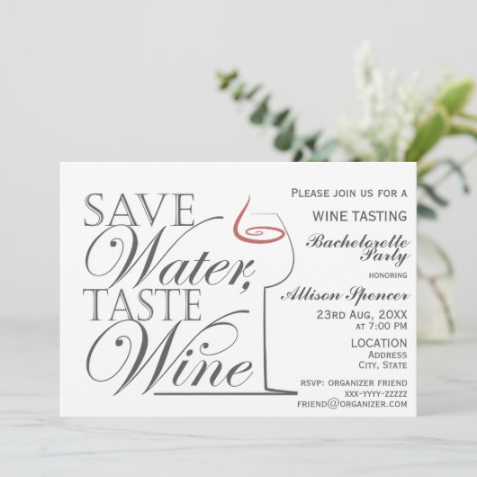 Invitation Dégustation de vin Bachelorette Party Conception d (Debout devant)