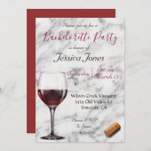 Invitation Dégustation de vin Bachelorette Party Moderne Mini (Devant / Derrière)