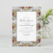 Invitation Dégustation de vin Bourgogne prune et or Shower de (Debout devant)