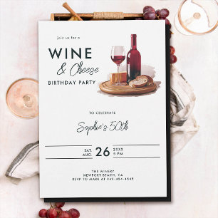 Invitation Dégustation de vin Cheese Winery Moderne 50e anniv