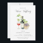 Invitation Dégustation de vin d'aquarelle QR Code Wedding sho<br><div class="desc">c</div>