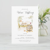 Invitation Dégustation de vin d'aquarelle QR Code Wedding sho (Debout devant)