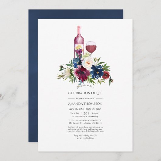 Invitation Dégustation de vin de Bordeaux Célébration de la v (Devant / Derrière)