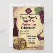 Invitation Dégustation de vin de fête d'anniversaire à la per (Devant)