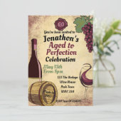 Invitation Dégustation de vin de fête d'anniversaire à la per (Debout devant)