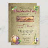 Invitation Dégustation de vin de la fête de la Bachelorette A (Devant / Derrière)