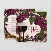 Invitation Dégustation de vin de raisins rouges et verts vint (Devant / Derrière)
