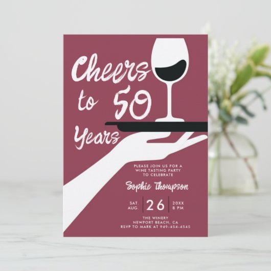 Invitation Dégustation de vin Elégant vignoble Décontracté 50 (Debout devant)