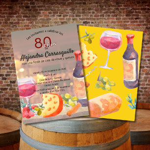 Invitation Dégustation de vin et de fromage espagnols classe 