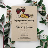 Invitation Dégustation de vin et de fromage Parti d'engagemen