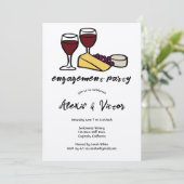 Invitation Dégustation de vin et de fromage Parti d'engagemen (Debout devant)