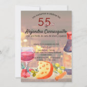 Invitation Dégustation de Vin et Fromage Espagnols Chic 55e A (Devant)