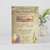 Invitation Dégustation de vin Fête des mariées d'anniversaire (Debout devant)