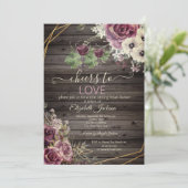 Invitation Dégustation de vin Fleurs Bourgogne Fête des marié (Debout devant)