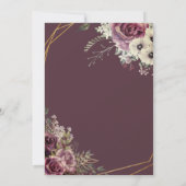 Invitation Dégustation de vin Fleurs Bourgogne Fête des marié (Dos)