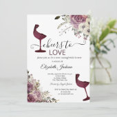 Invitation Dégustation de vin Floral Bourgogne Fête des marié (Debout devant)