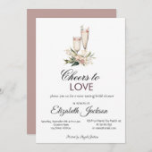 Invitation Dégustation de vin Floral Douche nuptiale Invitati (Devant / Derrière)