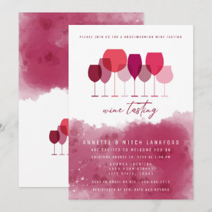 Invitation Dégustation de vin, pendaison de crémaillère