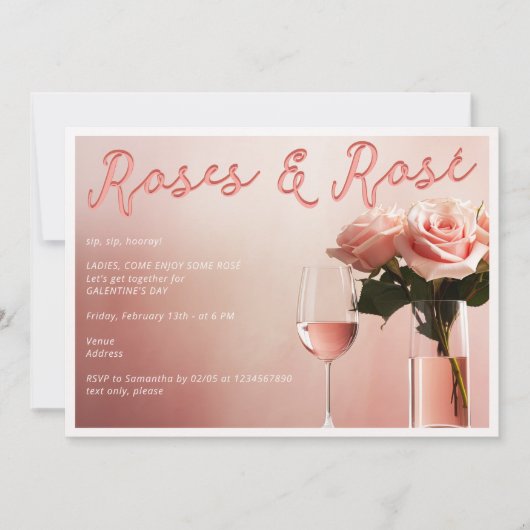 Invitation Dégustation de vin rosé et de roses Fête de la Gal (Devant)