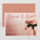 Invitation Dégustation de vin rosé et de roses Fête de la Gal (Devant / Derrière)