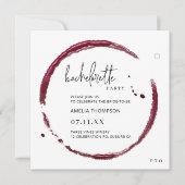 Invitation Dégustation de vin rouge Week-end Bachelorette Par (Devant)