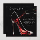 Invitation Dégustation de vin - Stiletto et vin (Devant / Derrière)