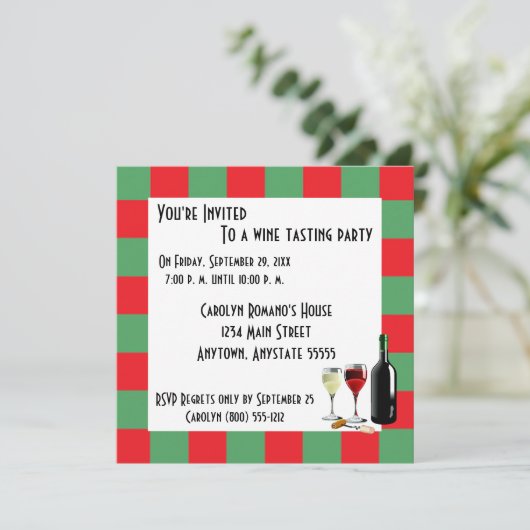 Invitation Dégustation de vins (Debout devant)