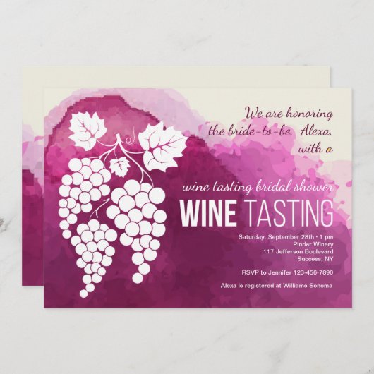 Invitation Dégustation De Vins (Devant / Derrière)