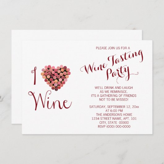 Invitation Dégustation De Vins (Devant / Derrière)