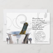 Invitation Dégustation de vins 40e anniversaire Fête Élégante (Dos)