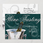 Invitation Dégustation de vins 40e anniversaire Fête Élégante (Devant / Derrière)