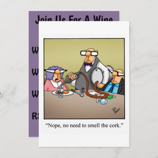 Invitation Dégustation De Vins Drôle (Devant / Derrière)