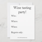 Invitation Dégustation De Vins Drôle "Spectickles" (Dos)