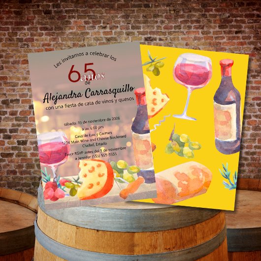 Invitation Dégustation de vins et fromages espagnols pour mon