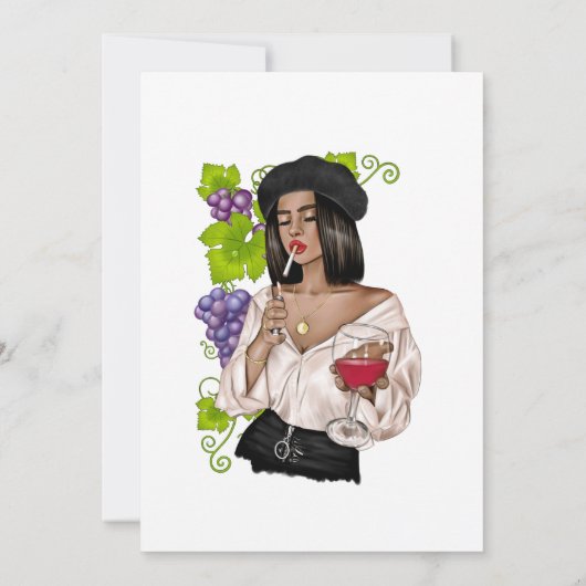 Invitation Dégustation de vins et fromages français (Dos)