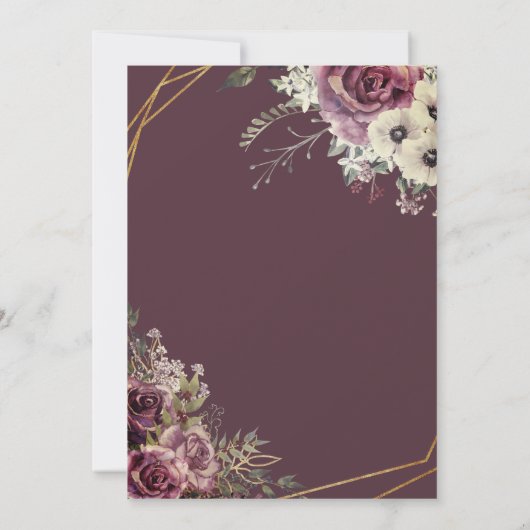 Invitation Dégustation de vins Fête des mariées aux fleurs de (Dos)