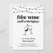 Invitation Dégustation De Vins Gratuit Amusante Fête D'Annive (Devant)