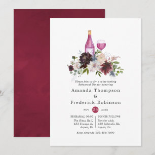 Invitation Dégustation de vins pour le dîner de répétition de