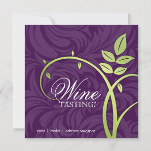 Invitation Dégustation De Vins Purple Green Leaf Marketing