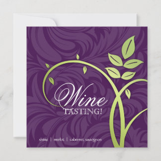 Invitation Dégustation De Vins Purple Green Leaf Marketing