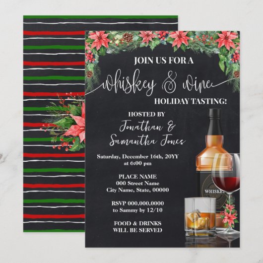 Invitation Dégustation de Whisky et de Vin de Noël (Devant / Derrière)