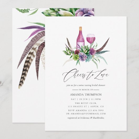 Invitation Dégustation mystique de vin de Fête des mariées Su (Devant / Derrière)