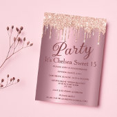 Invitation Dégustations de parties scintillant rose en or ros